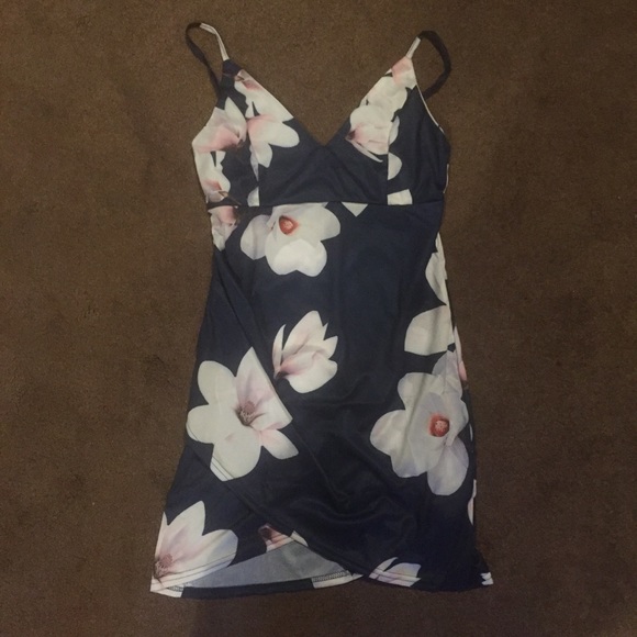 HP! Navy Blue Floral Bodycon Dress - Picture 4 of 4